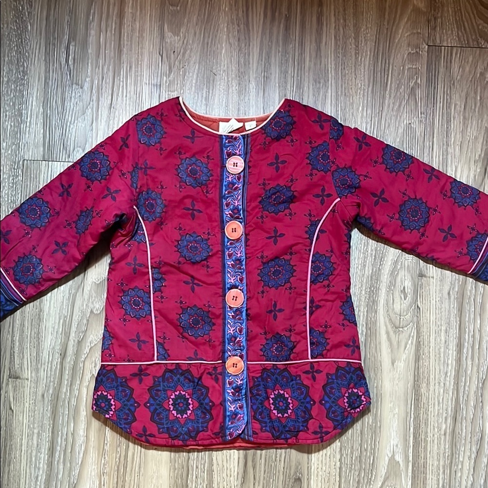 Yo Baby Red and Blue Quilted Jacket sz 5